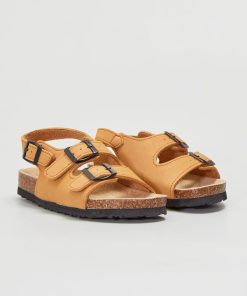 Sandales double brides - camel