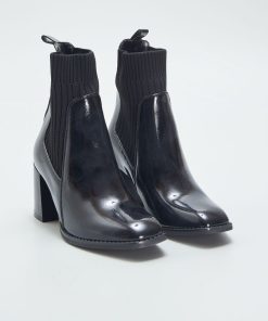 Bottines en vernies à talons - noir