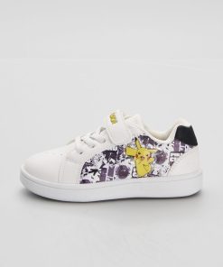 Baskets à lacets + scratch 'Pokemon' - blanc