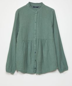 Chemisier en gaze de coton - Vert
