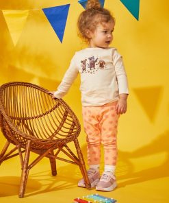 Legging long en jersey avec imprimé - Orange