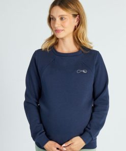 Sweat d'allaitement col rond - Bleu