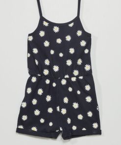 Combishort fleurie - bleu marine