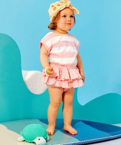 Culotte bloomer en maille pointelle - Rose
