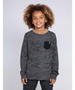 T-shirt manches longues col rond JINGO-J - Gris