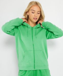 Sweat zippé à capuche - Vert