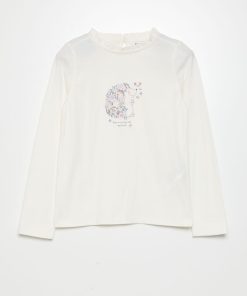 T-shirt en jersey à manches longues - Blanc