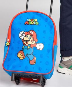 Cartable 'Super Mario' avec roulettes - bleu