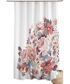Rideau de douche Fleurs jayana - Blanc