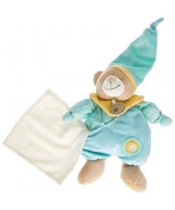 doudou Babynat Ane Rouge étoile blanc vert BN502 Plat - Rouge