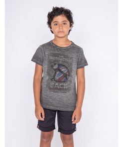 T-shirt col rond pur coton NEKFEU-J - Gris