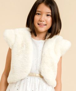 Veste boléro cérémonie  fausse fourrure  PELUCHE - 'LA FAUTE A VOLTAIRE' - Blanc cassé