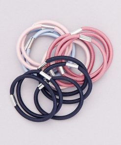 Lot de 15 élastiques unis - rose/bleu/noir