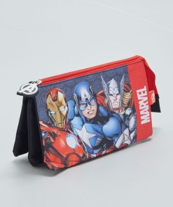 Trousse à triple compartiment 'Marvel' - Noir/rouge