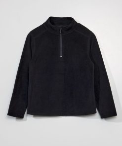 Sweat zippé en polaire - noir