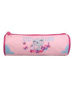 BAGTROTTER Trousse scolaire ronde Lili Lou Rose - Rose