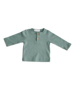 T-Shirt Bébé Vert Eucalyptus en Coton Pima Bio - Vert