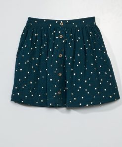 Jupe courte en gaze de coton - Vert