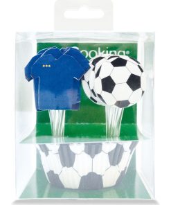 24 caissettes et 24 cake toppers Football - N/A