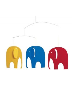 flensted Mobiles' Elephant Party Multicolore - Bleu