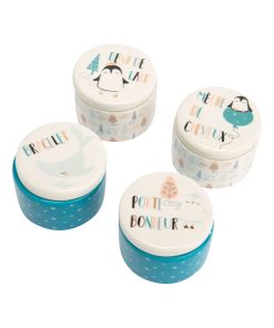 Lot de 4 boîtes à souvenirs bébé Victor - Bleu