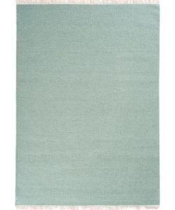 Tapis salon 140x200 RAINBOW Vert fait main en laine Certification care and Fair idéal pour le salon - Vert