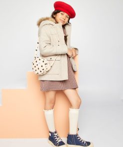 Manteau lainage à capuche - Beige