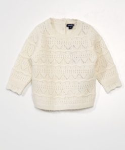Pull en maille ajourée - Blanc