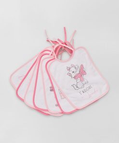 Lot de 7 bavoirs semainier 'Marie' - Rose