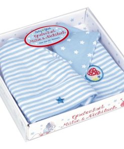 Set-cadeau bonnet et foulard bleu clair - N/A