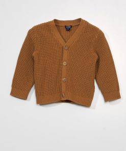 Gilet en maille perlée - Brun