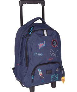 SAC A DOS A ROULETTES KIP MR ROCKET - Bleu