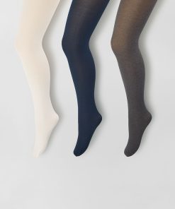 Lot 3 paires de collants fins - gris/marine/écru