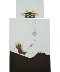 Steff - Swissy - housse de couette avec taie - Blanc Marron