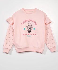 Sweat molleton imprimé 'Animal Crossing' - Rose
