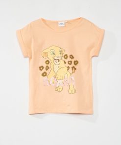 Tee-shirt 'Nala' 'Le Roi Lion' 'DS' - corail