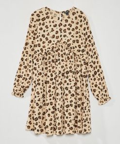 Robe fluide avec imprimé - Beige