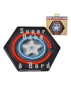 Adhésif / Autocollant bébé à bord - Super bébé à bord - Gris