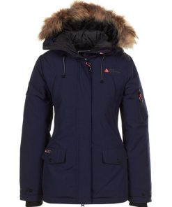 Parka de ski avec vraie fourrure femme AKADOZ - Bleu marine