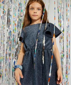Robe patineuse en maille - - bleu noir