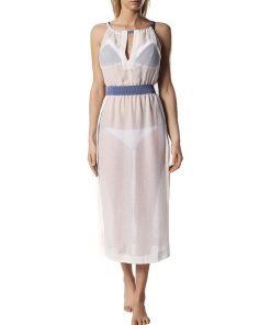 Robe longue de plage semi-transparente Deas - Beige clair