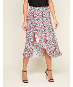 Jupe midi motifs XILAND - Rose