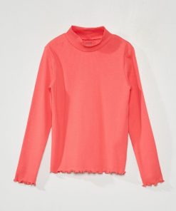 Sous-pull en maille côtelée - Rose