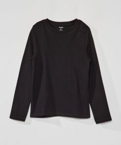 T-shirt manches longues uni - noir
