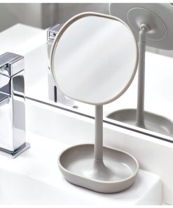 Miroir Pour Maquillage Porte Bijoux - gris clair