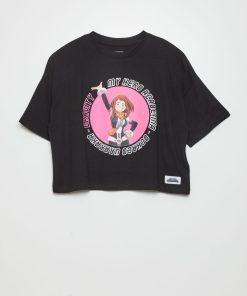 T-shirt crop 'My Hero Academia' - Noir
