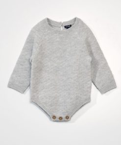 Body pull en tricot point fantaisie - Gris clair