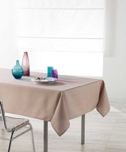 Nappe en polyester Collection Chambray uni enduit Newton - Beige
