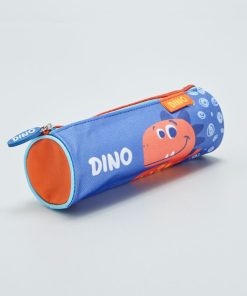 Trousse ronde en toile - bleu
