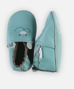 Chaussons élastiqués en cuir Nouky - Bleu